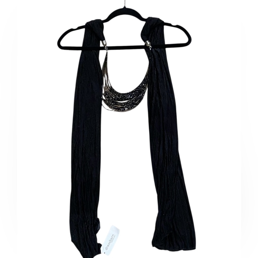 Dressbarn-Multi- Stranded Scarf Necklace-Color: Black-Size: OS-NEW!!